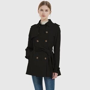 Orolay Women's 3/4 Length Double Breasted Trench Coat Lapel Jacket Womens Medium